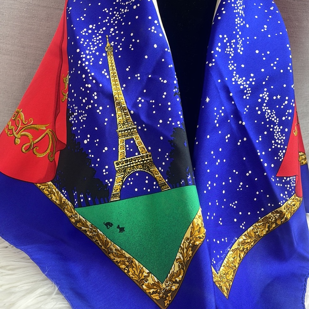 ‼️‼️‼️SOLD‼️‼️‼️Hermes scarf vintage souvenirs de Paris byHilton McConnico - Picture 13 of 16